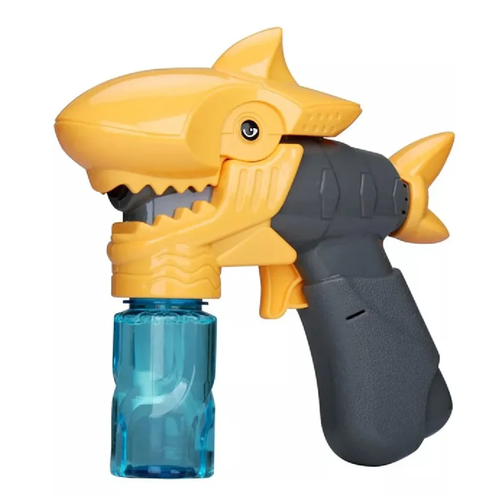 Mr. Bubble YELLOW Shark Bubble Blaster Bundle Lights Sounds Solution Easy to ref
